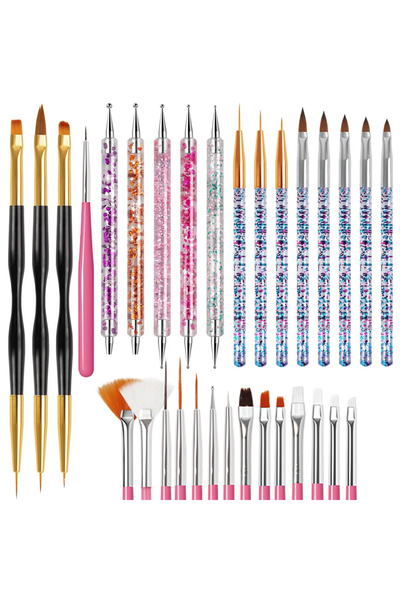 Choice3 31PCS Set Pink 20/31PCS Nail Art Design Tools Kit with Liner Brush Do...