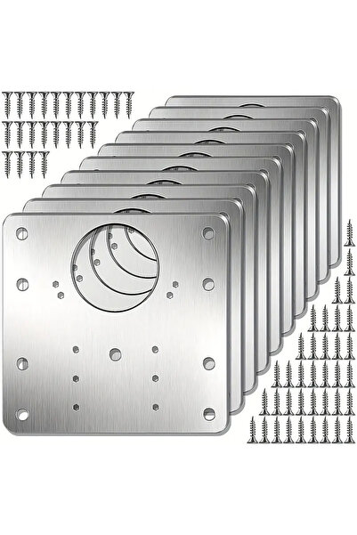Choice1 10 pack 2/4/10 Pack Cabinet Hinge Reinforcement Plate, Stainless Stee...