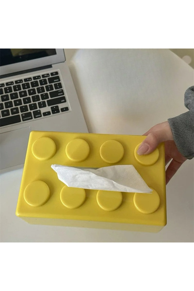 Choice3 Yellow 1PC Creative Cartoon Building Block Tissue Box with High Aesth...