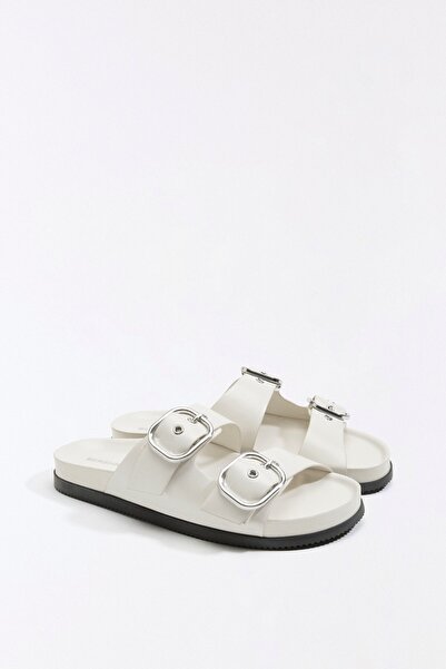 Bershka Flat slider sandals with buckles