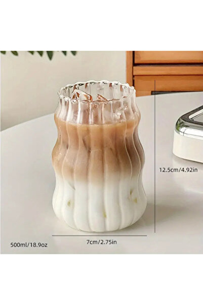 Choice1 530ml A 1pack Ribbed Glass Cups Vintage Drinking Glassware Ripple Coc...