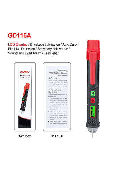 choice2 جهاز اختبار الجهد الكهربائي غير التلامسي GD116A GVDA، كاشف جهد تيار م...