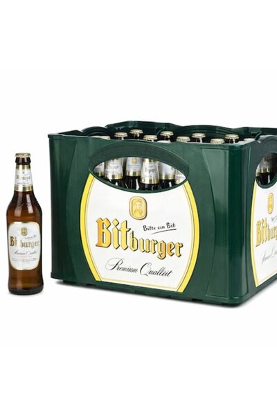 bitburger Set de bere germană, Bitburger, blondă, 4.8% alcool, 500 ml x 20 bu...