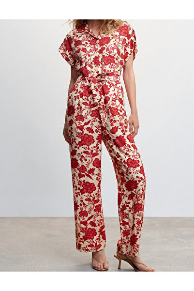 Evendi Jumpsuit, Red/Cream