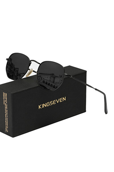 Choice1 Black Gray KINGSEVEN Fashion Round Sunglasses Polarized UV400 Women M...