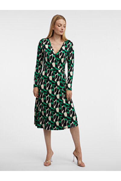 ORSAY Rochie verde de damă cu model
