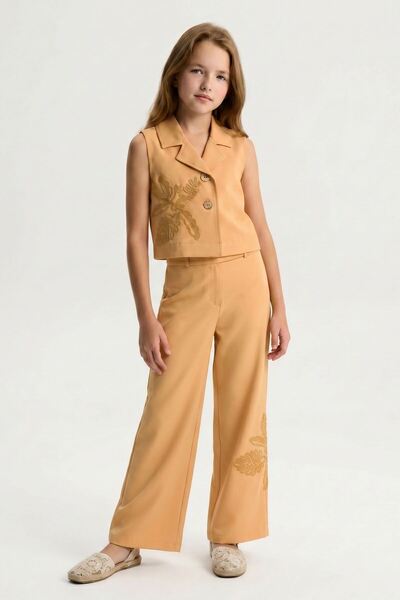 HAUSEkids 5-14 Yaş Moon Pearl Kız Çocuk Pantolonlu Takım-Karamel