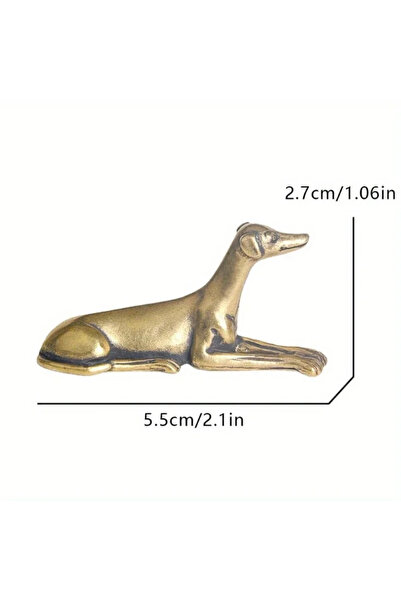 Choice Light Grey Durable Brass Miniature Dog Statue Greyhound Figurine Colle...
