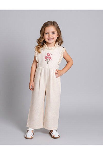 Coolimino Flower Embroidered Girl's Jumpsuit