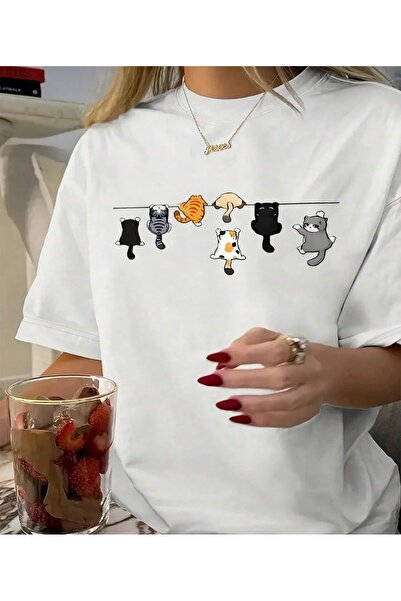 NIGRUM PARDUS New Season Player Mini Cats Printed 100% Cotton Plus Size Women...