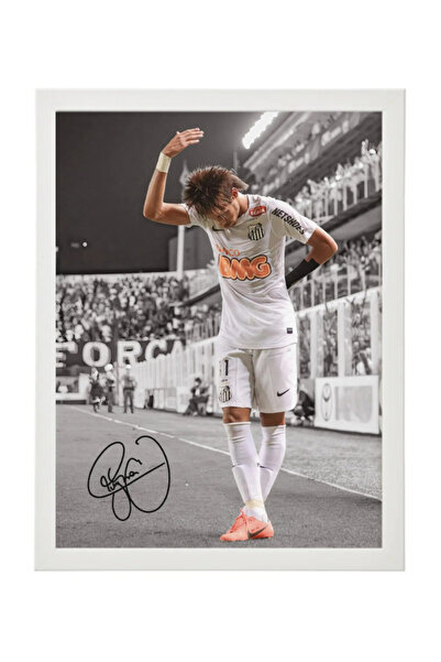 Boomah Accessories Neymar Santos FC Printed Autograph - Framed Poster 30x40cm...