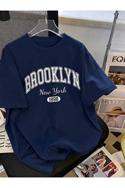 vinraus Erkek Çocuk Lacivert Brooklyn 1898 Baskılı Günlük Rahat Tshirt