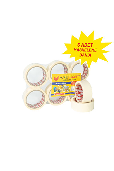 HAS BANT 36MMx20M İNŞAAT MASKELEME BANDI - 6 ADET
