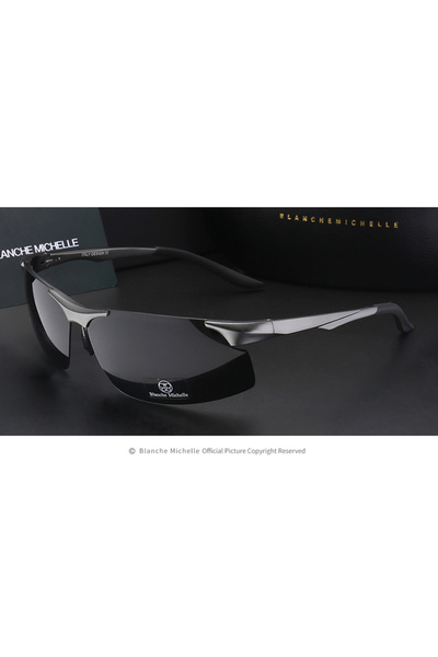Choice1 gray black 2024 Aluminum Magnesium Men Sunglasses Polarized Sports Dr...