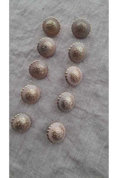 ILCARE Gold Plated Mineli Metal Button 15 mm 10 Pieces