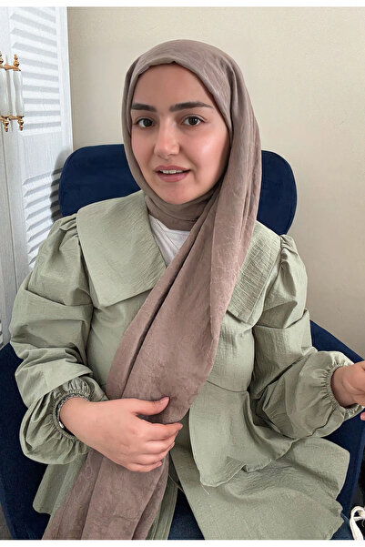 NORYA Pamuklu kendinden yazı desenli şal
