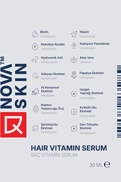 Novaskin Saç Vitamin Serumu - Biotin & Keratin 30 ml