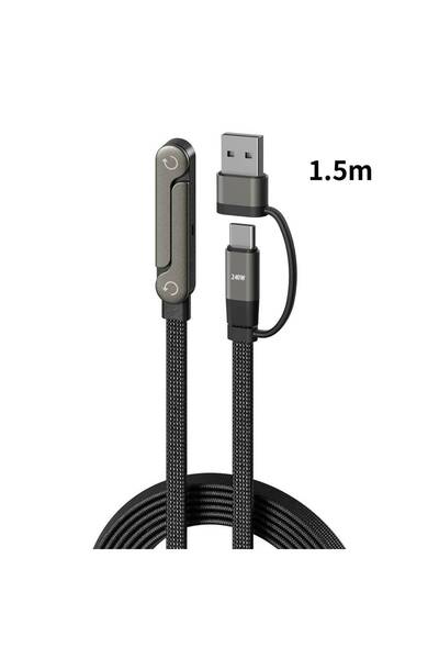 Choice Black 1.5m ﻿ 2-in-1 Holder Charger Cable – 240W Fast Charging Cord wit...