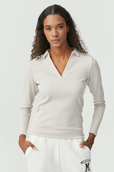 PAULMARK Polo Neck Corduroy Blouse