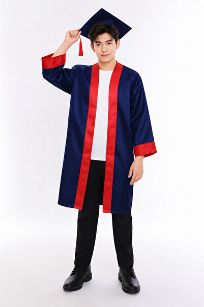 ümitteks iş ve okul kıyafetleri Graduation Clothing Red and Black Two-Piece S...