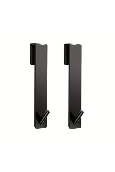 choice2 black 2pcs Heavy-Duty Stainless Steel Glass Door Hooks with Silent Pa...