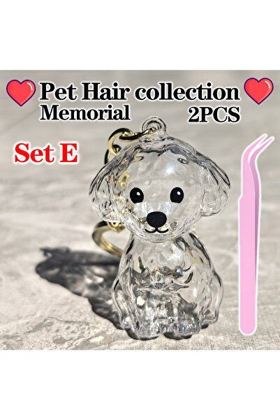 Choice4 Set E-1 Set Pet Hair Keepsake Keychain, 1Set Dog Cat Hair Collector M...