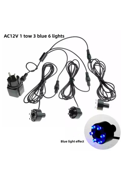 Choice EU Plug 1T3 6LED Bule 12V 1 to 3 to 4 Aquarium Light LED Circle Lights...
