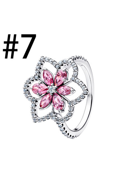 Choice25 AMR068-7 Original 925 Sterling Silver Charms Heart Four-leaf Clover ...