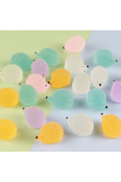 Choice1 10pcs color random 5/10PCS Luminous Mini Resin Hedgehogs Figures Glow...