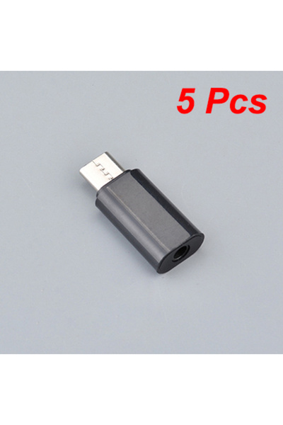 Choice1 5 قطع - أسود، 5 قطع محول صوت USB C إلى 3.5 ملم، محول USB Type C إلى 3...
