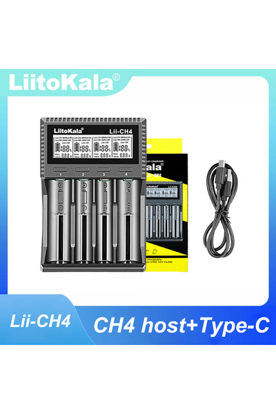 choice2 شاحن ليتو كالا Lii-CH4 الذكي للبطاريات 1.5 فولت/1.2 فولت/3.2 فولت مع ...