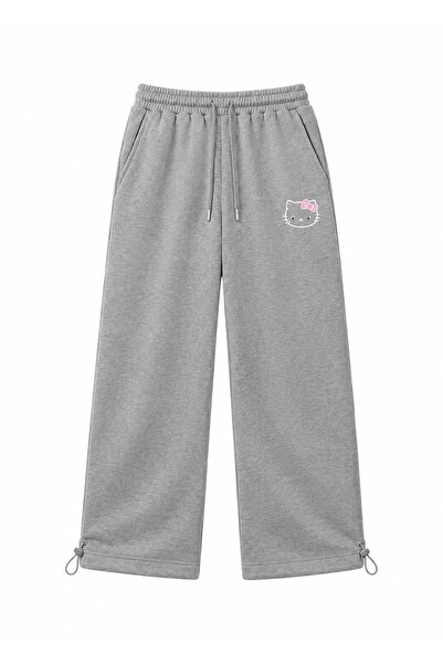 zaee Pantaloni de trening largi, cu picior ajustabil și broderie Hello Kitty