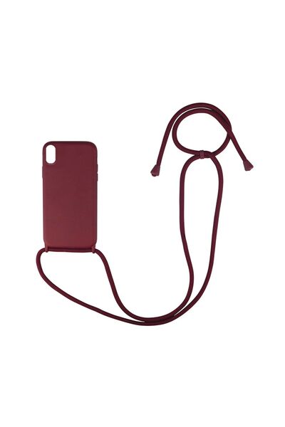 Sonique Θήκη Σιλικόνης με Κορδόνι CarryHang Apple iPhone XS MAX Μπορντό