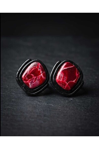 Dodemert Home Burgundy-Black Polymer Clay & Epoxy Handmade Design Earrings (3...