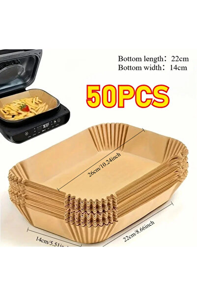 Choice 50PCS Rectangular Air Fryer Paper Thickened Absorbent Oil Paper for Ba...