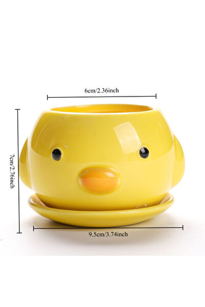 Choice Yellow Duck Succulent Cartoon Flowerpot Ceramic Lightweight Breathable...
