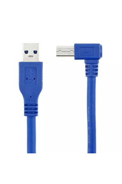 Choice كابل USB 3.0 بطول 0.3 متر ذكر إلى نوع B عالي السرعة للطابعات بزاوية 90...