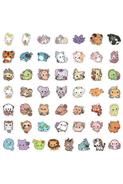 Choice 50PCS 50PCS Cute Cartoon Animal Graffiti Stickers - Waterproof Decor f...