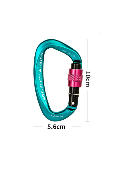 Choice17 Green XINDA Rock Climbing Carabiner 25KN D-Shape Screw Gates Lock Al...