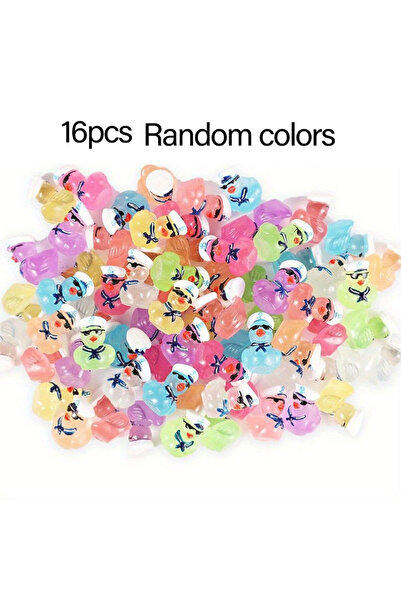 Choice3 16pcs Multicolored Mini Resin Cruise Duck With Sunglasses, Glow In Th...