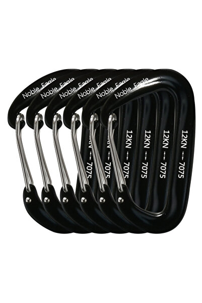 Choice5 Noble12KN 6 قطع سوداء من حلقات D الألومنيومية بقوة 12 كيلونيوتن، خطاف...