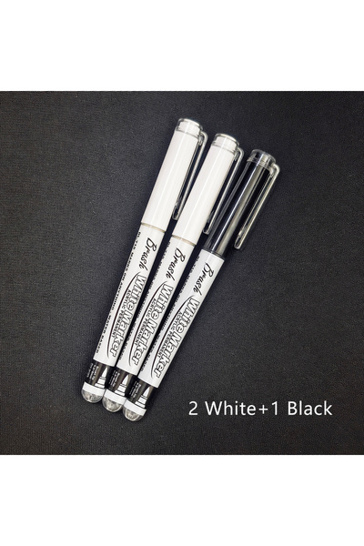 Choice1 2pcs White 1pc Black 3/10 Pcs White Paint Pens Soft Tip Acrylic Paint...