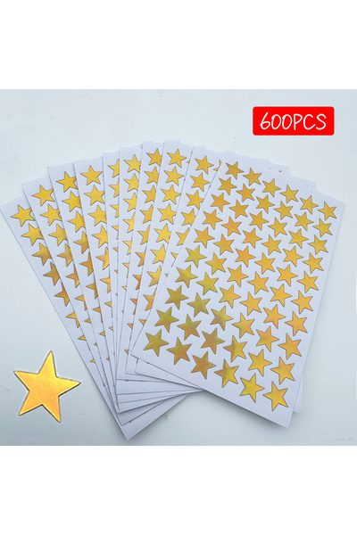 Choice Gold 600 Pcs Golden Star Stickers – Metallic Shine with Self-Adhesive ...