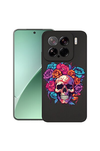 bestcase Калъф за Xiaomi 15, Цветове на мечтите - Череп и рози, Тънък силикон...