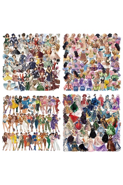 Choice ABCD-200PCS 50-200PCS Cartoon Retro & Flower Stickers Waterproof Trans...