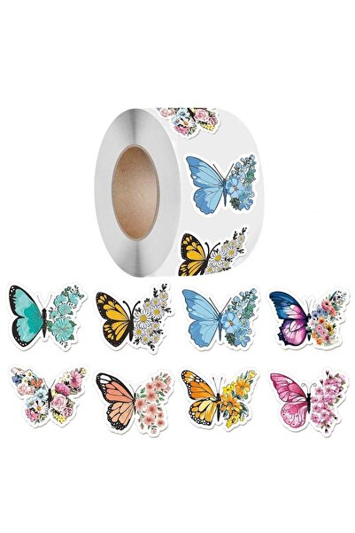 Choice H0087-02 500pcs Butterfly Flower Sticker Rolls 16 Design Colorful Butt...