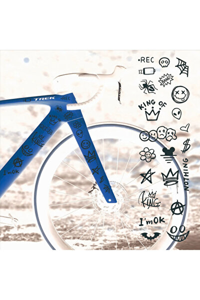 Choice1 white Hot Sale Graffiti Bicycle Frame Top Tube Stickers Cartoon DIY R...