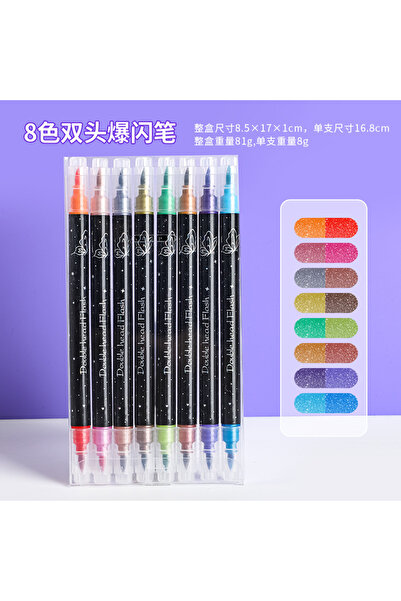 Choice1 8 pens 16 color 48/6Colors Double-headed Glitter Acrylic Markers Pain...