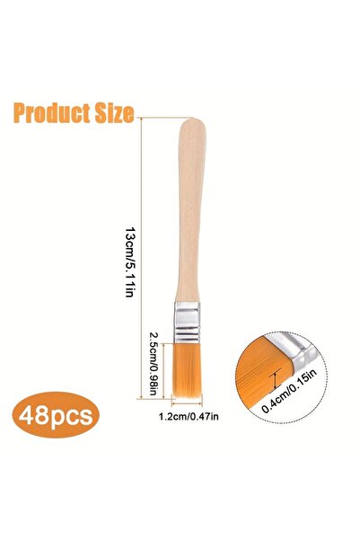 choice2 48pcs 24/48/72 nylon brushes, short wooden handle art paint brushes, ...
