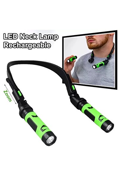 Choice مصباح LED أخضر للرقبة قابل لإعادة الشحن عبر USB 120 °   مصباح كتاب قاب...